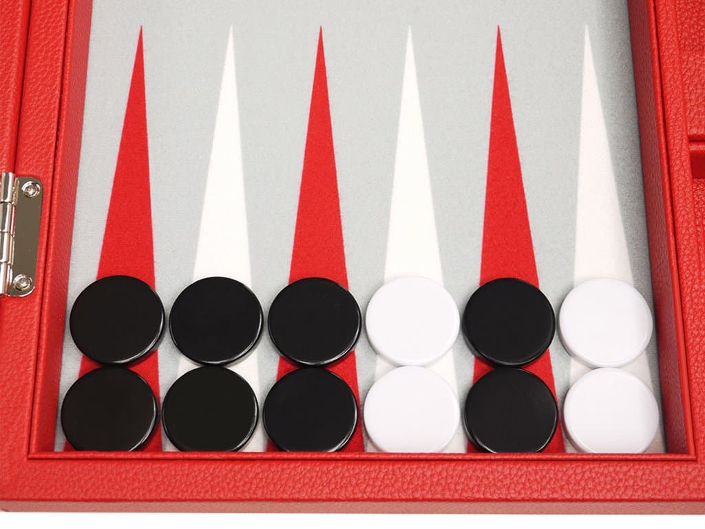 Juego de Backgammon Premium de 13 pulgadas -Rojo - Imagen 8