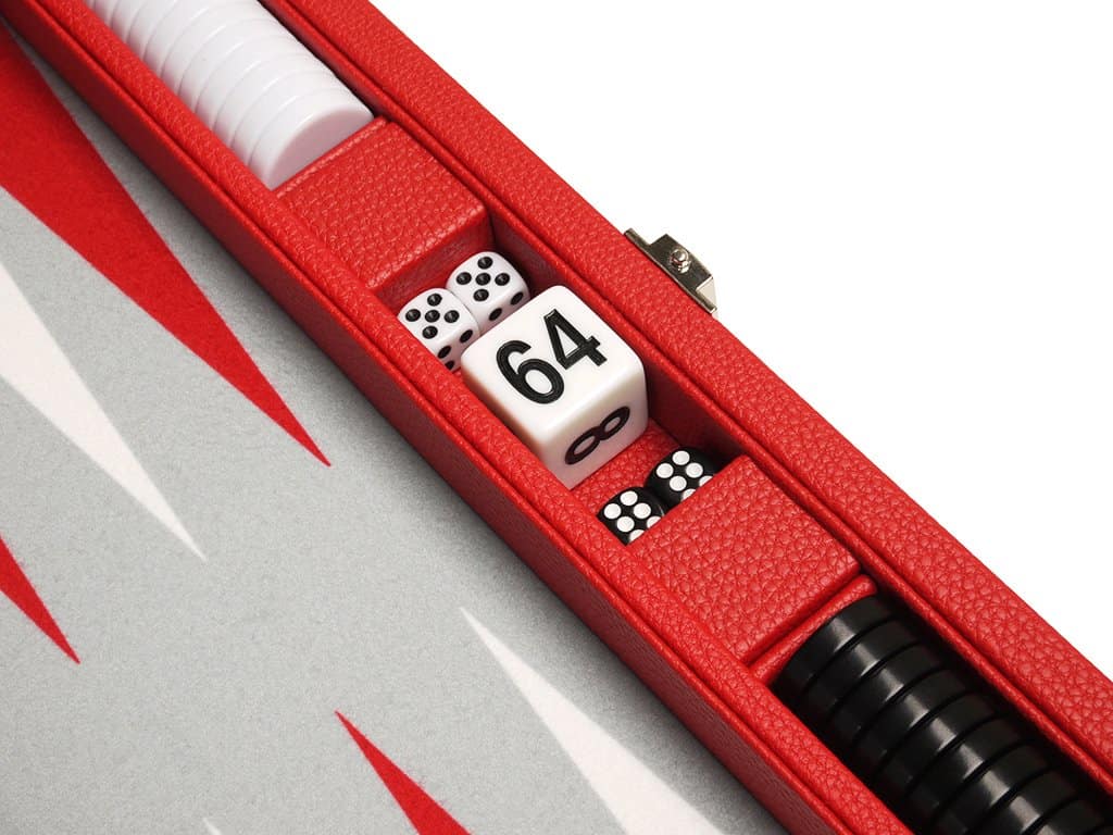 Juego de Backgammon Premium de 13 pulgadas -Rojo - Imagen 9