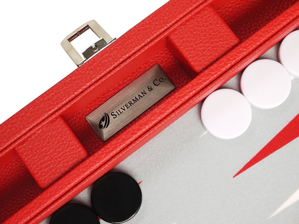Juego de Backgammon Premium de 13 pulgadas -Rojo - Imagen 7