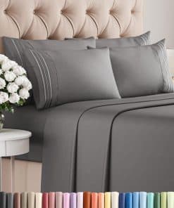 Juego de sábanas completo de 6 piezas - Cómodo, -Gris oscuro