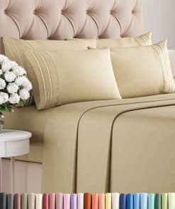 Juego de sábanas completo de 6 piezas - Cómodo, -Beige