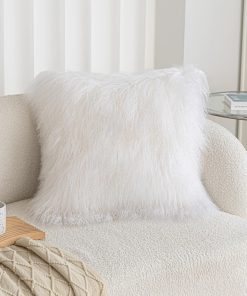 Funda de almohada de piel de cordero genuina 100% tibetana