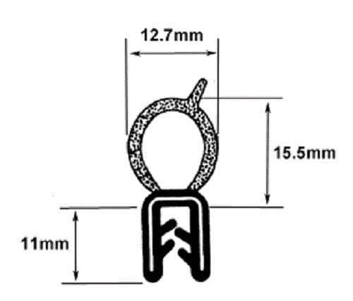 Sello de Goma de Altura de Bombilla para Puertas, - Imagen 4
