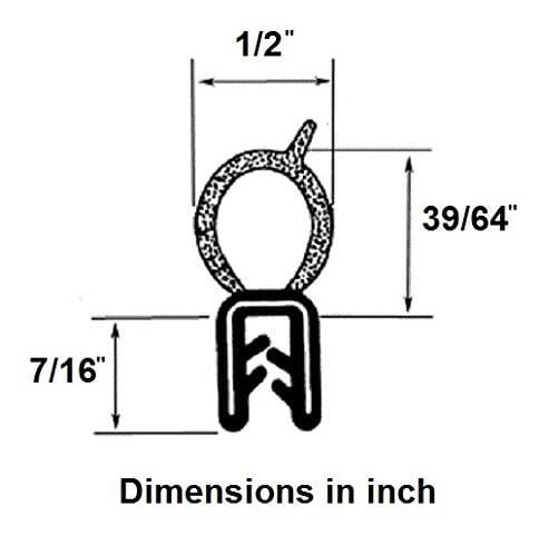Sello de Goma de Altura de Bombilla para Puertas, - Imagen 3