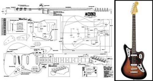 Plano de Guitarra Eléctrica Barítono Fender Jaguar -