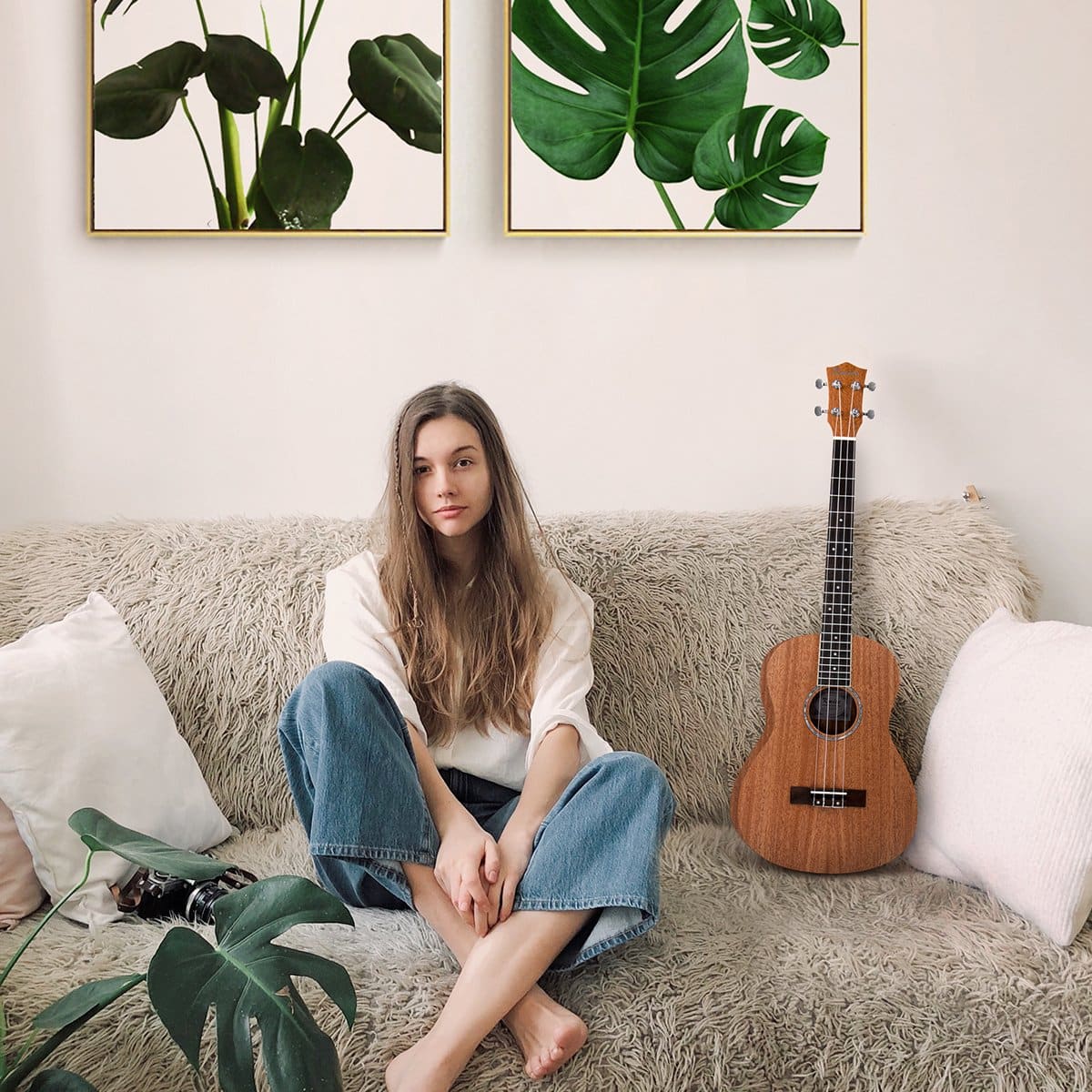 Ukelele Barítono Kmise 30 Pulgadas de Caoba 4 Cuerdas - Imagen 9