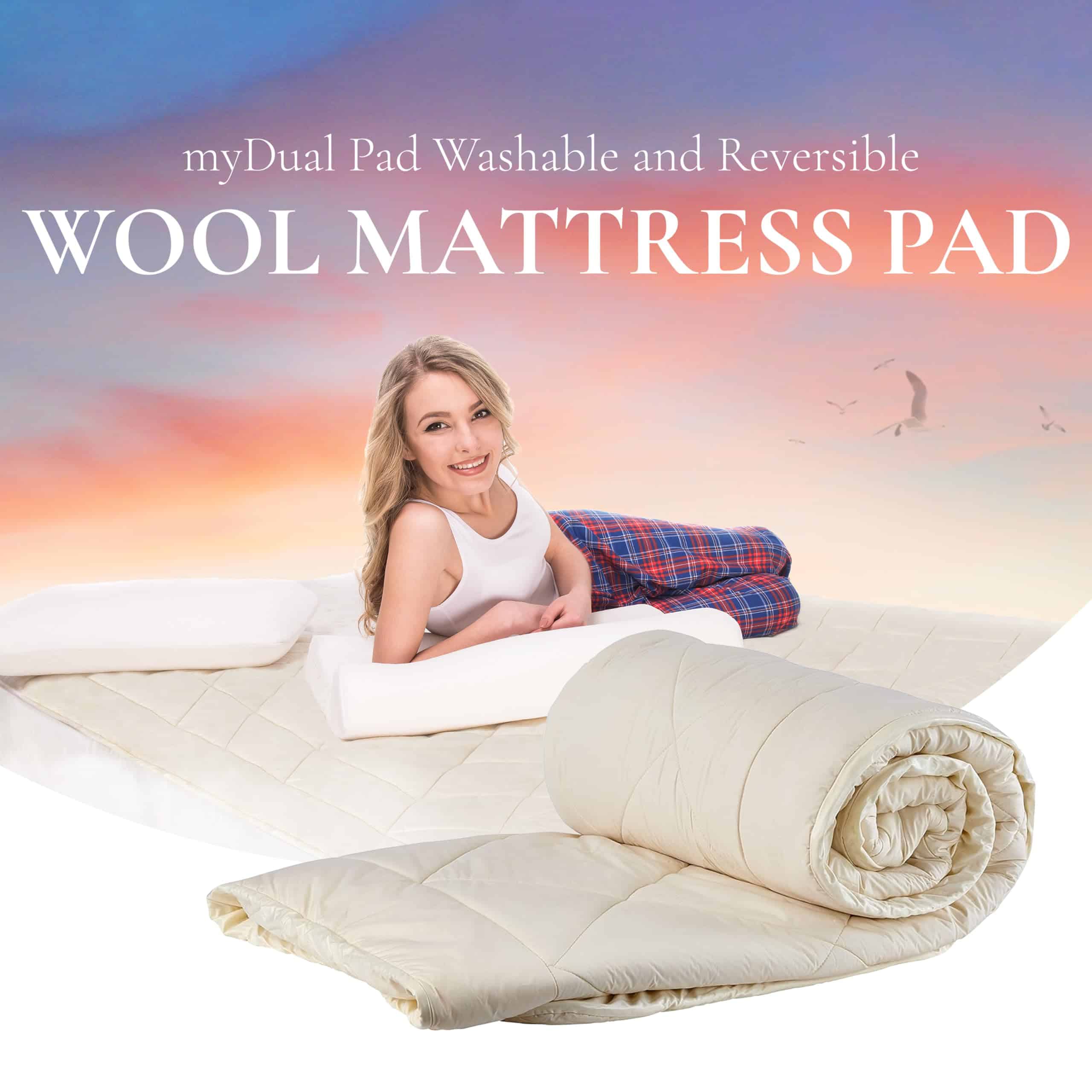Sleep & Beyond myDual Pad Colchoneta Reversible de Lana - Imagen 3