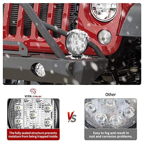 LEDKINGDOMUS Barra de luz LED 27W, 4 pulgadas Faros LED - Imagen 6