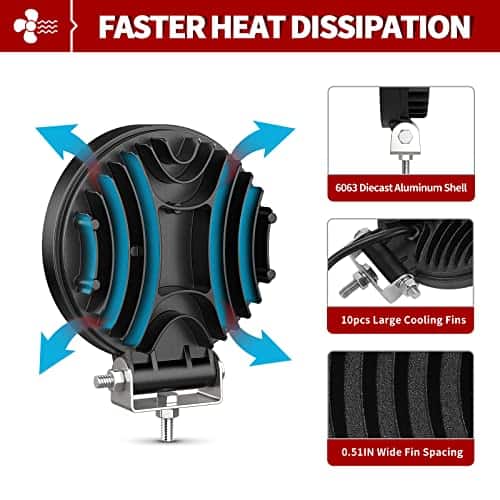 LEDKINGDOMUS Barra de luz LED 27W, 4 pulgadas Faros LED - Imagen 7