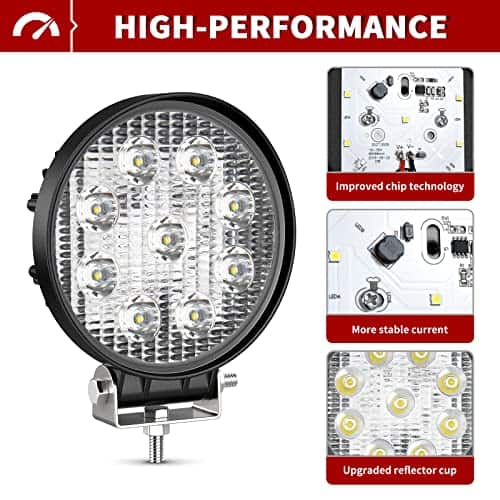 LEDKINGDOMUS Barra de luz LED 27W, 4 pulgadas Faros LED - Imagen 4