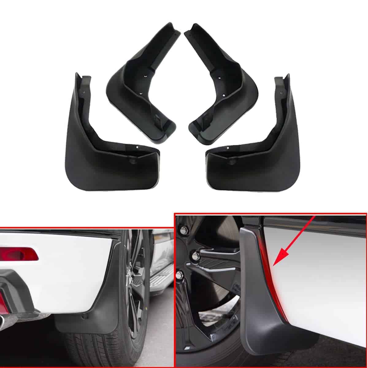 4pcs Mud Flap Splash Guard Fender Mudguard Mudflap para