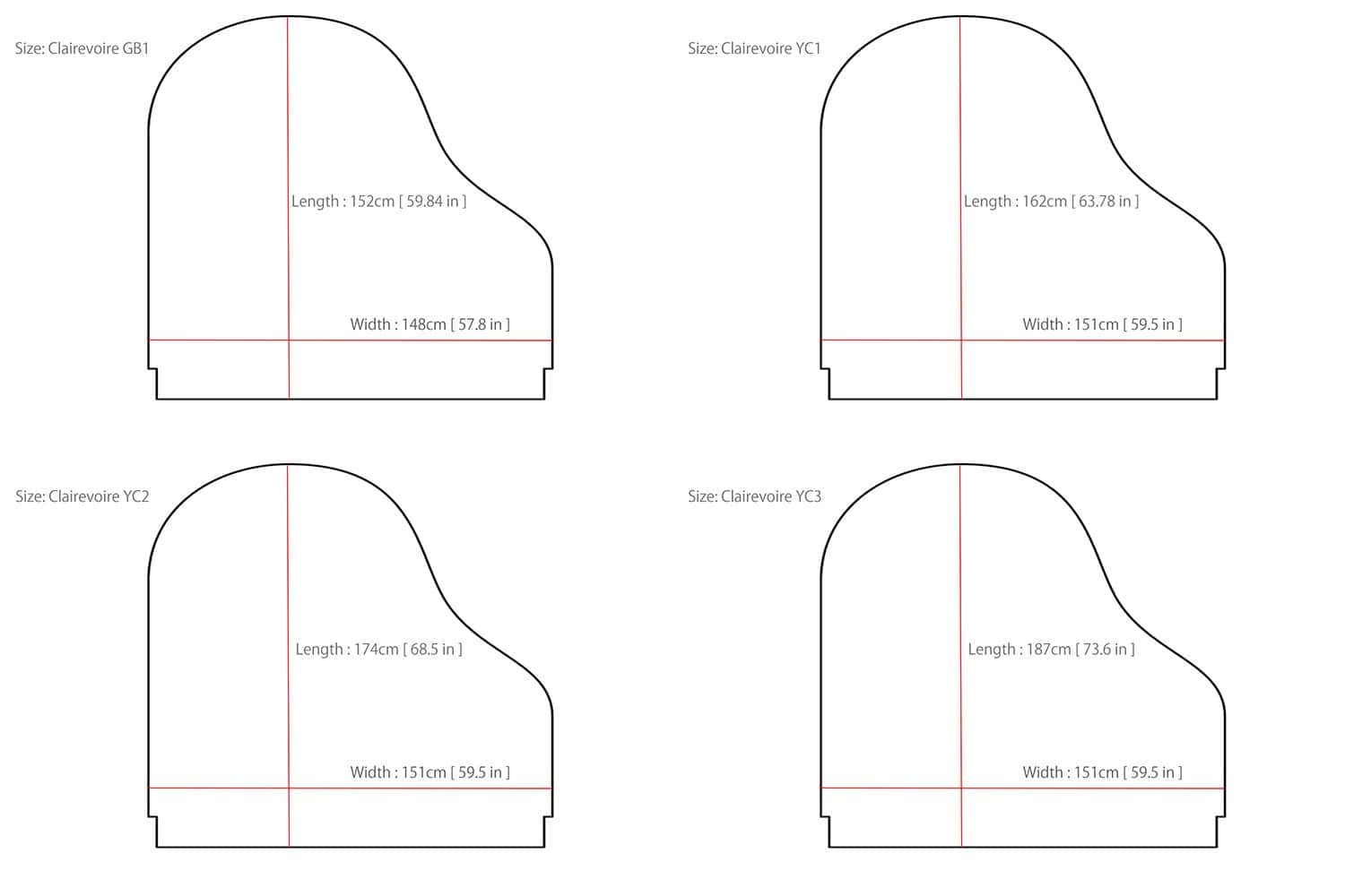 Cubierta de Piano de Cola Clairevoire para Pianos de Cola - Imagen 9