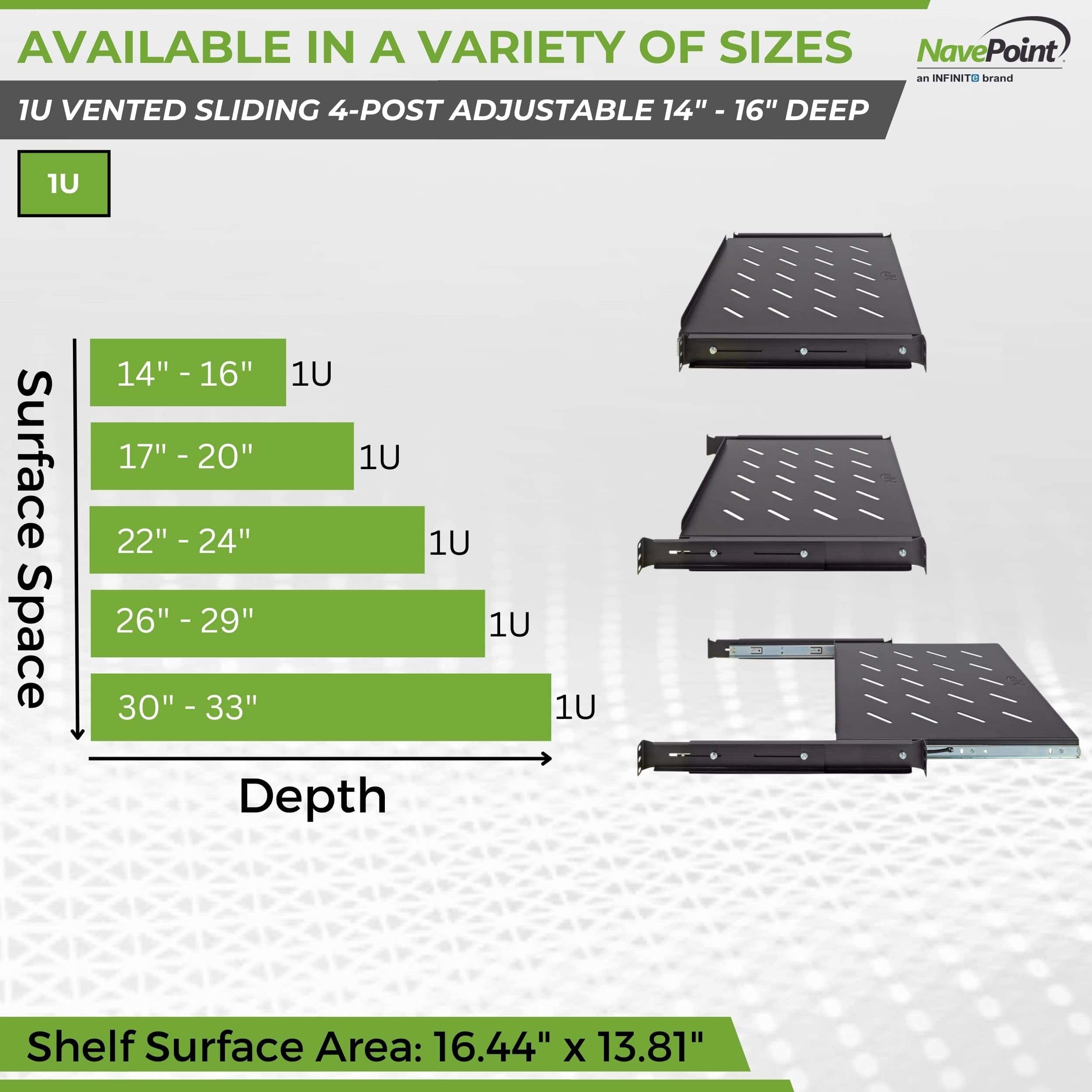 Estante de servidor deslizante de 4 postes, acero laminado - Imagen 5