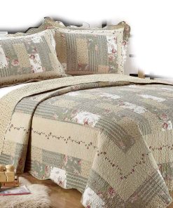 Juego de Edredón/Cubrecama/Colcha Reversible de 3 Piezas -