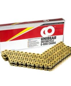 Cadena de motocicleta Unibear O-Ring 520 120 Links, DORADA,