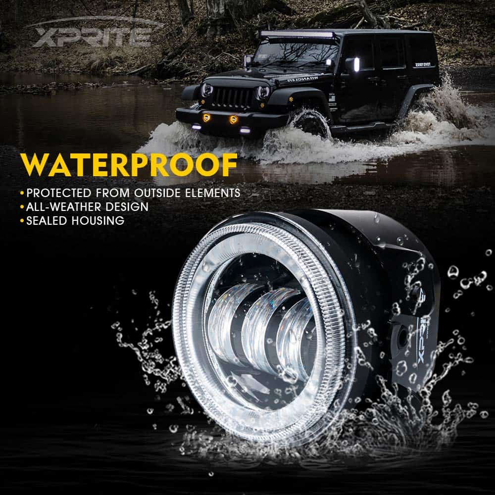 Luces de niebla Xprite con Anillo de Halo Ámbar DRL, 4 - Imagen 6