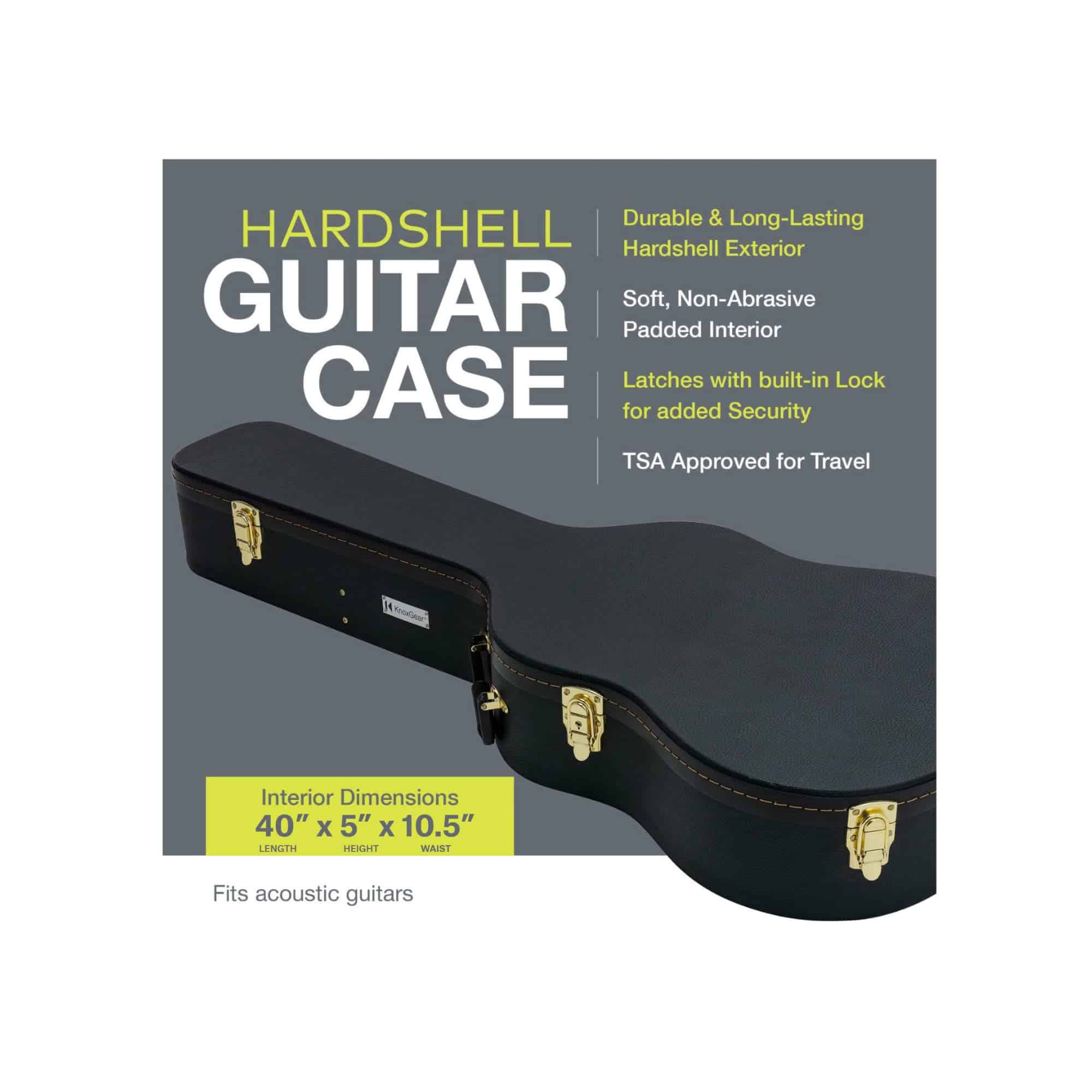 Estuche rígido para guitarra Knox de 39" con herrajes - Imagen 4