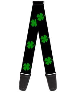 Correa de guitarra Buckle-Down St. Pat's Negro/Verde 2