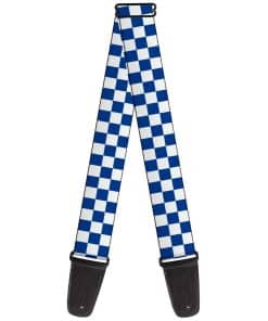 Correa de guitarra Buckle-Down Checker Blueku Blanco de 2