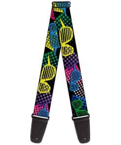 Correa de guitarra Buckle-Down Eighties Shades Black Neon