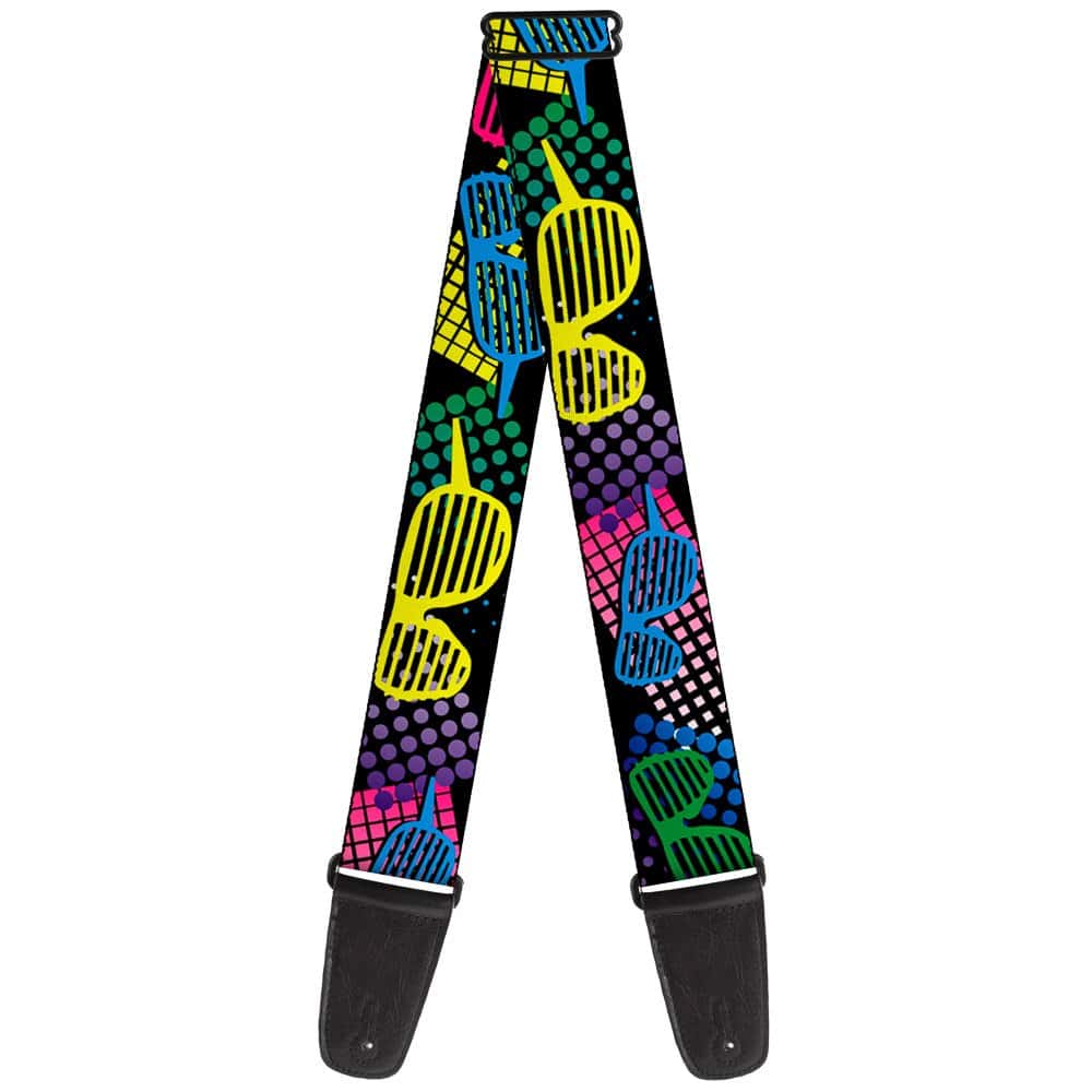 Correa de guitarra Buckle-Down Eighties Shades Black Neon
