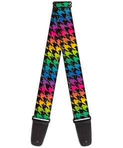 Correa de Guitarra Buckle-Down - Houndstooth Negro/Rainbow