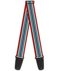 Correa de guitarra Buckle-Down Rayas Rojas Azules Blanco 2