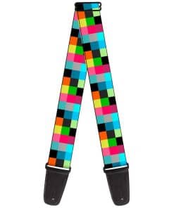 Correa de guitarra Buckle-Down Checker Bright Pastel de 2