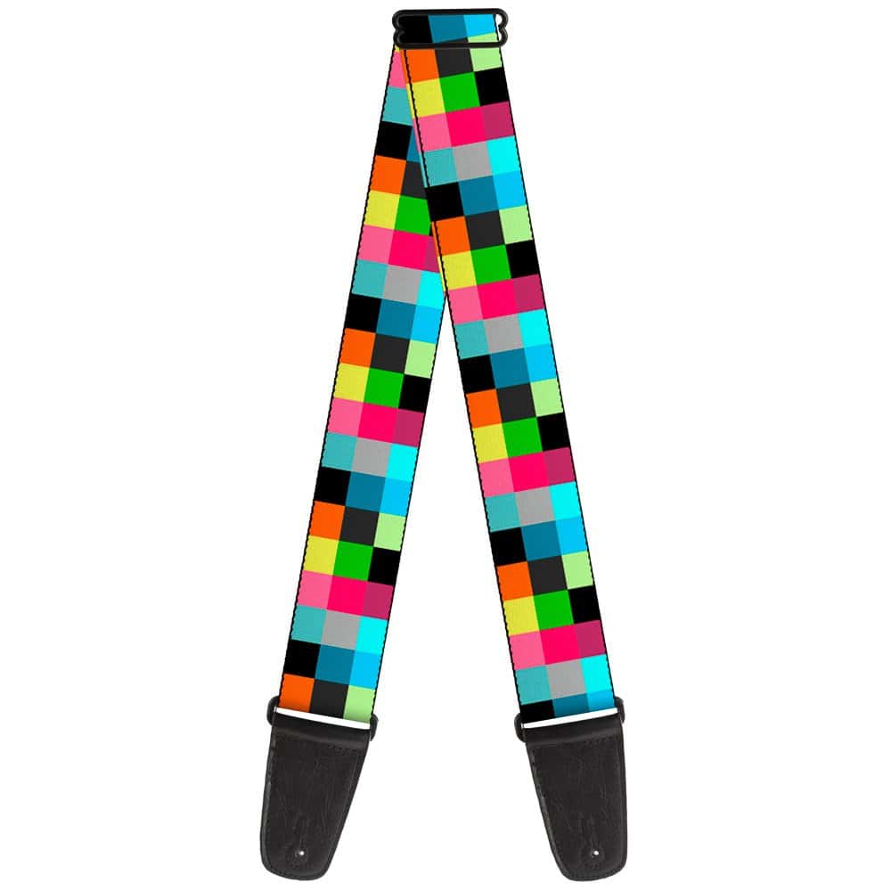 Correa de guitarra Buckle-Down Checker Bright Pastel de 2