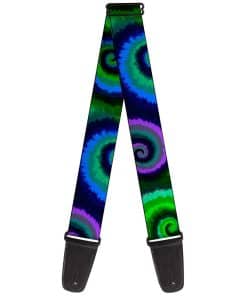 Correa de guitarra Buckle-Down Tie Dye Swirl Verde Azul