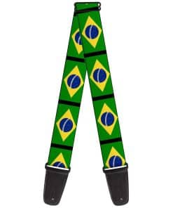 Correa para guitarra Buckle-Down con banderas de Brasil de
