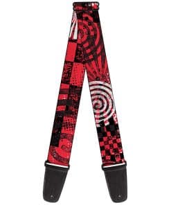 Correa de guitarra Buckle-Down - Grunge Chaos Rojo - 2"