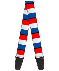 Correa de guitarra con banderas de Francia de 2 pulgadas de
