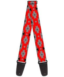 Correa para guitarra Buckle-Down Navajo Gris Rojo Gris