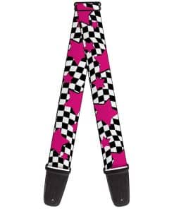 Correa de guitarra Buckle-Down - Cuadros y Estrellas, 2" de