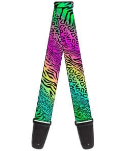 Correa de guitarra Buckle-Down Animal Skins Rainbow Negra