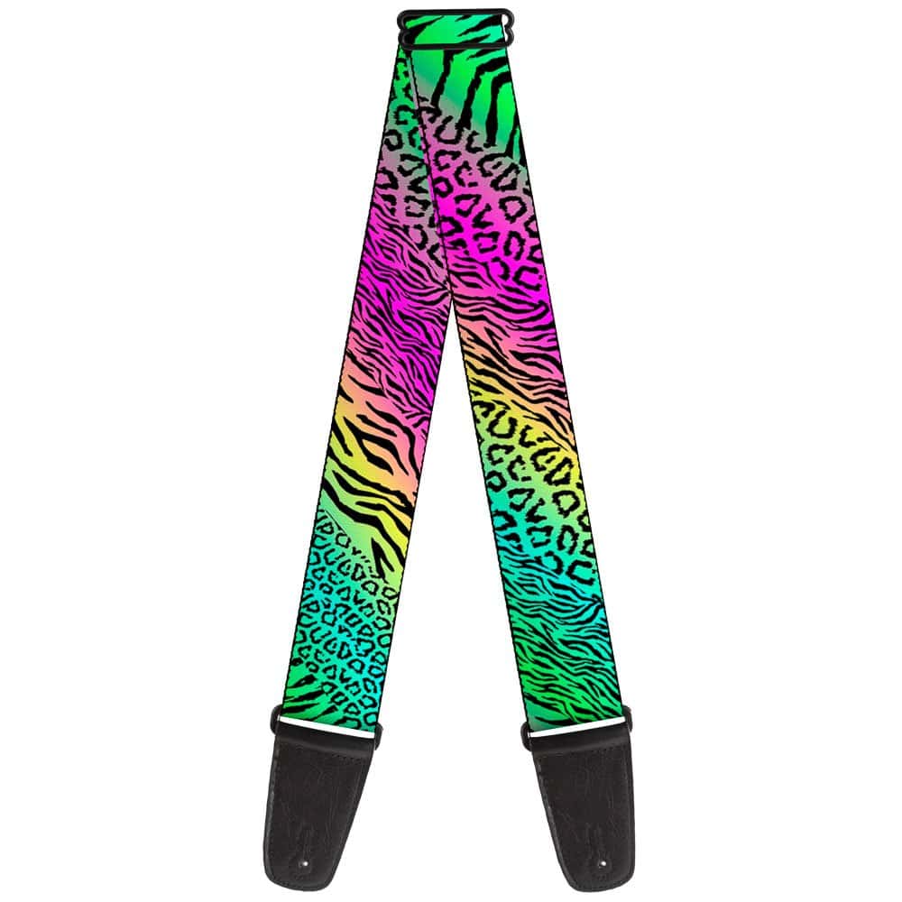 Correa de guitarra Buckle-Down Animal Skins Rainbow Negra