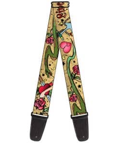 Correa de guitarra Buckle-Down Live Hard Die Young Tan de 2