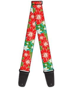 Correa para guitarra Buckle-Down Hibiscos Plumerias