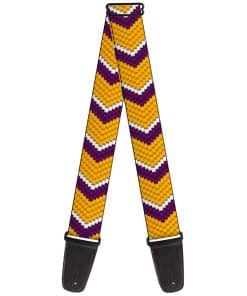 Correa de guitarra Buckle-Down Chevron Weave Oro Morado
