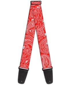 Correa de guitarra Buckle-Down Bandana Calaveras Rojo