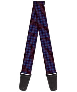 Correa de guitarra Buffalo Plaid Abstract White Black