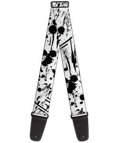 Correa de guitarra Buckle-Down - Salpicadura Blanco/Negro -