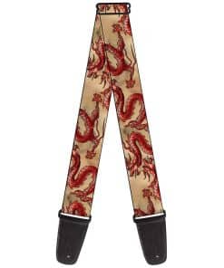 Correa de guitarra Buckle-Down, Dragones Tan, 2 pulgadas de