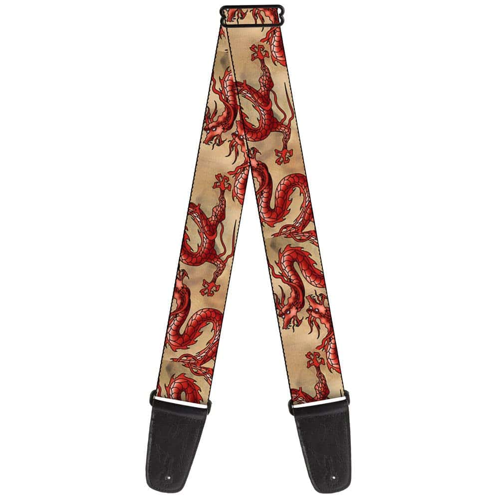 Correa de guitarra Buckle-Down, Dragones Tan, 2 pulgadas de