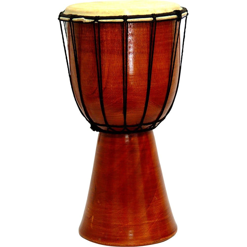 Djembe llano de caoba con acabado rojo - Cada uno
