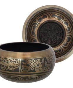 Tazón de canto en relieve Nuevo Age Source grande con 8