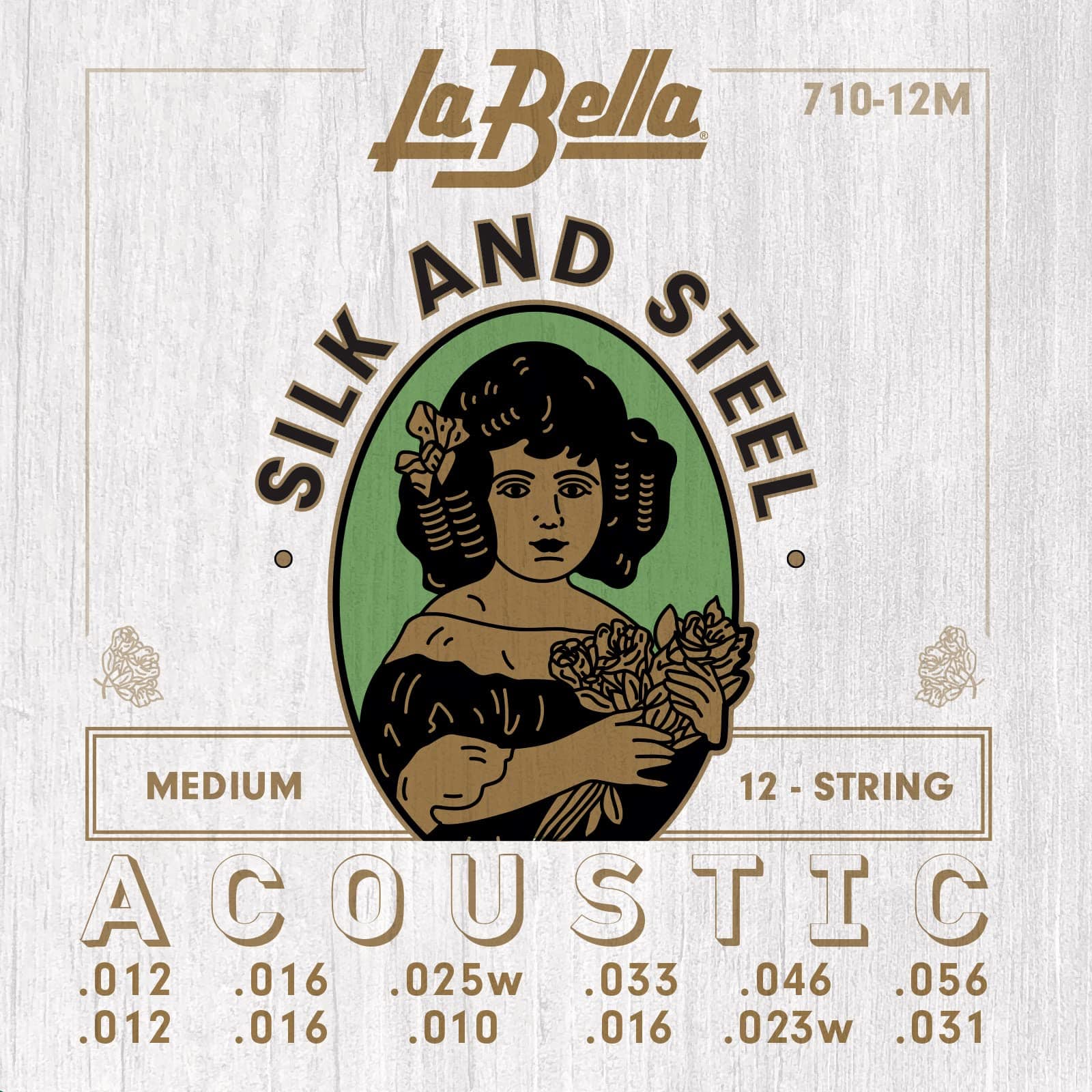 Cuerdas de Guitarra Acústica La Bella 710-12M Silk & Steel