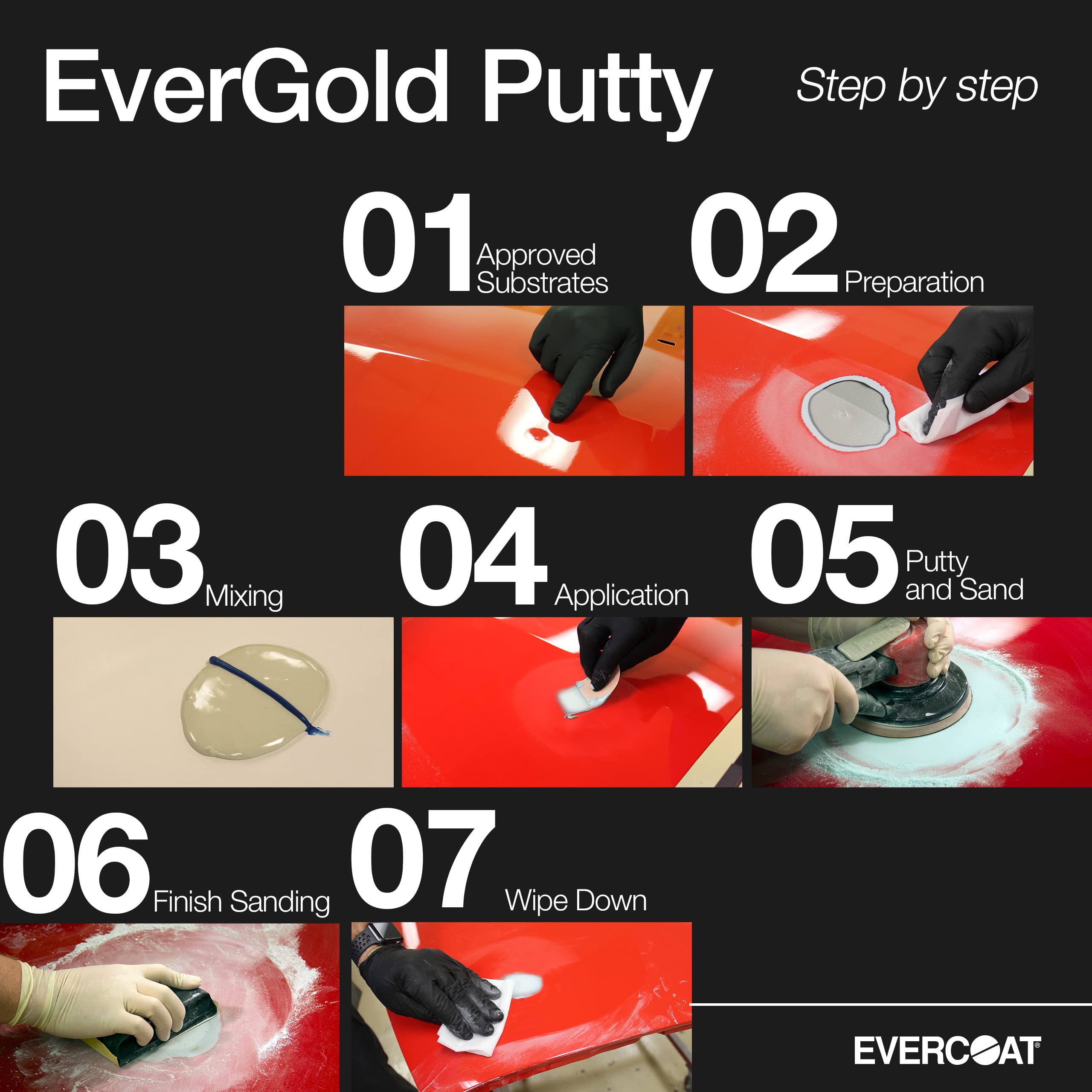 Evercoat EverGold Masilla de Acabado para Fibra de Vidrio, - Imagen 4