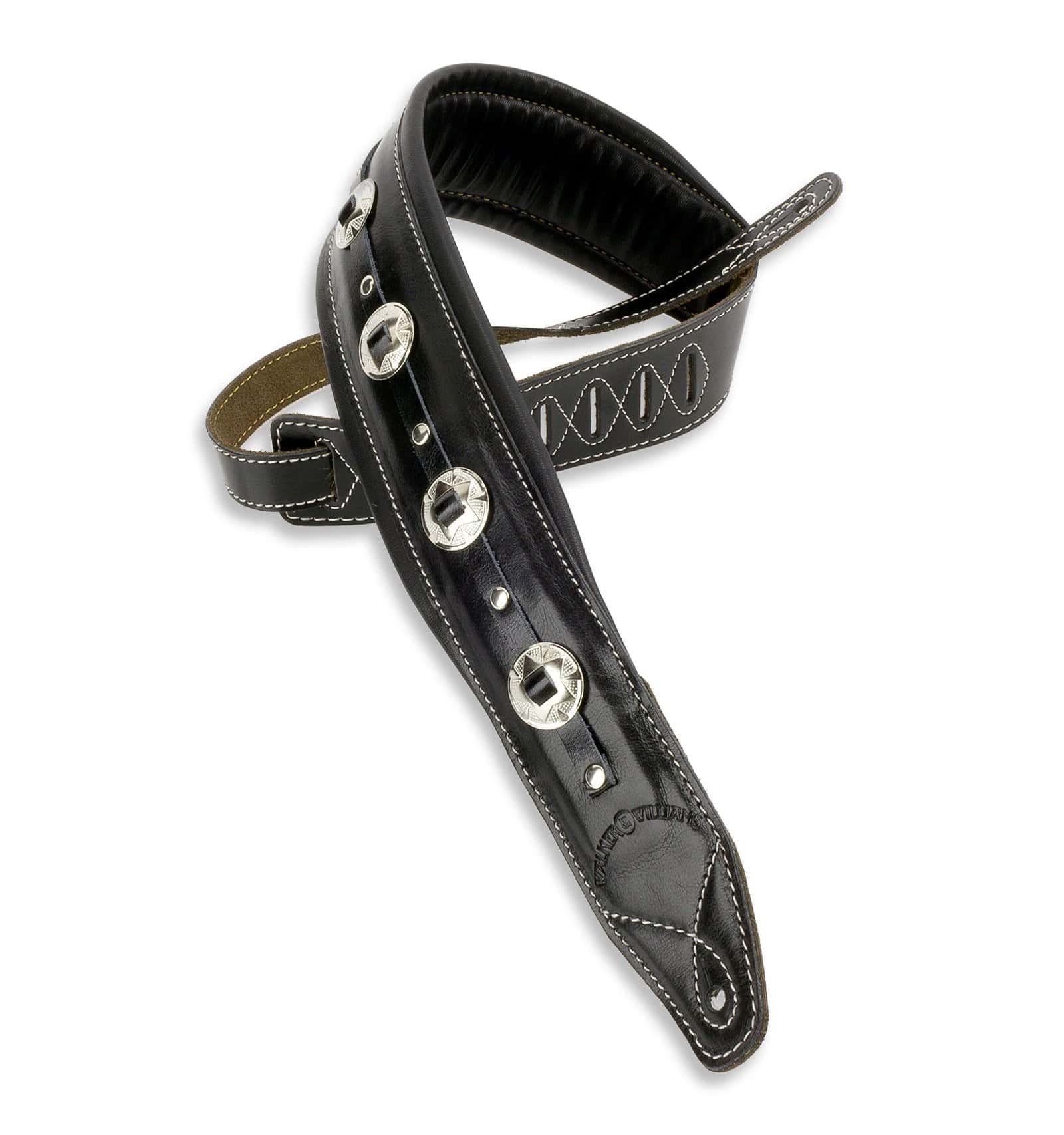 Correa clásica de cuero premium de grano negro brillante - Imagen 3